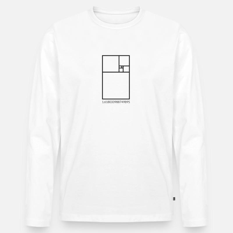 Fibonacci - Männer Premium Bio Langarmshirt - Weiß