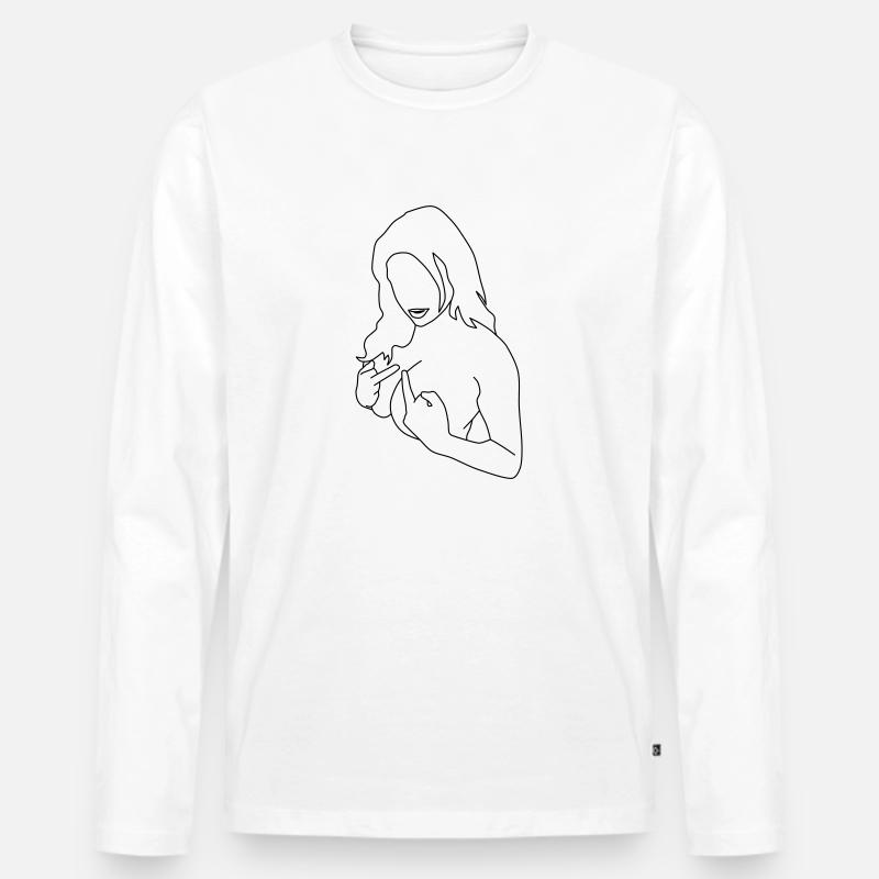 stinkefinger 1 - Männer Premium Bio Langarmshirt - Weiß