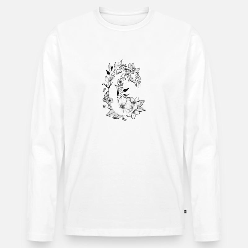 Initiale C - Männer Premium Bio Langarmshirt - Weiß