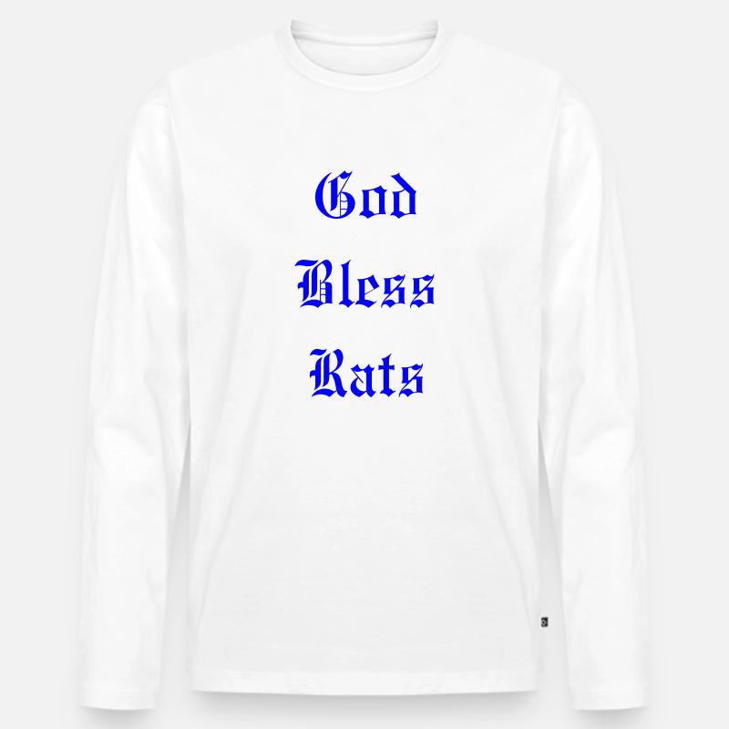 GodBlessRats - Männer Premium Bio Langarmshirt - Weiß