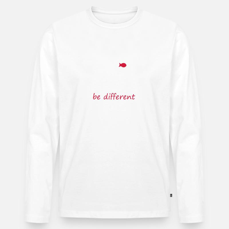 be different - Männer Premium Bio Langarmshirt - Weiß