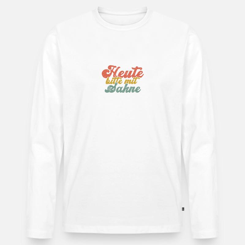 Heute bitte mit Sahne - Männer Premium Bio Langarmshirt - Weiß