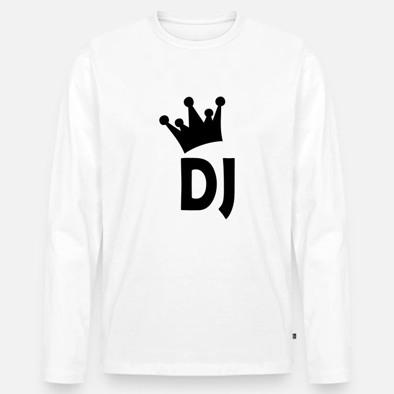 dj - Männer Premium Bio Langarmshirt - Weiß