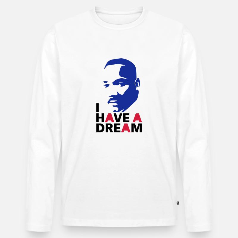 MARTIN LUTHER KING - Männer Premium Bio Langarmshirt - Weiß
