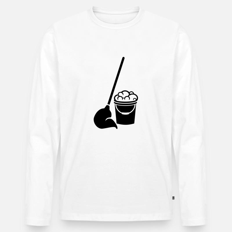 Eimer - Männer Premium Bio Langarmshirt - Weiß
