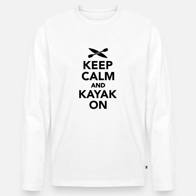 Kajak - Männer Premium Bio Langarmshirt - Weiß
