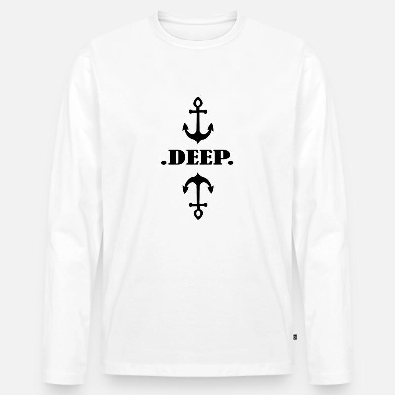 Anker - Männer Premium Bio Langarmshirt - Weiß