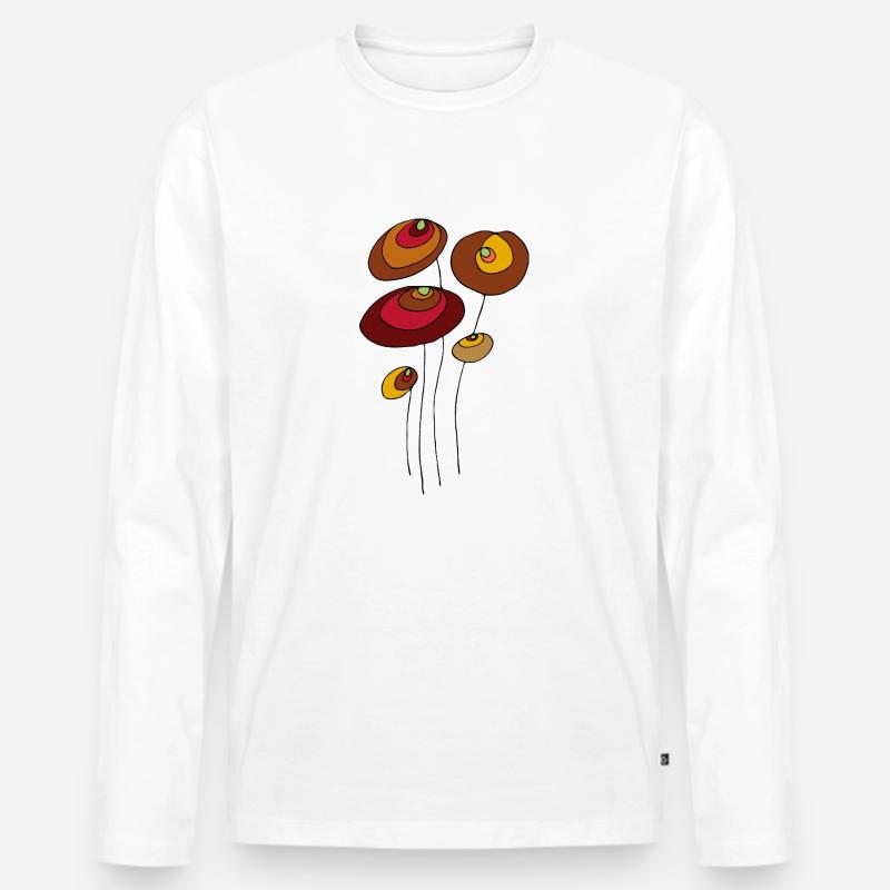 Blumen - Männer Premium Bio Langarmshirt - Weiß
