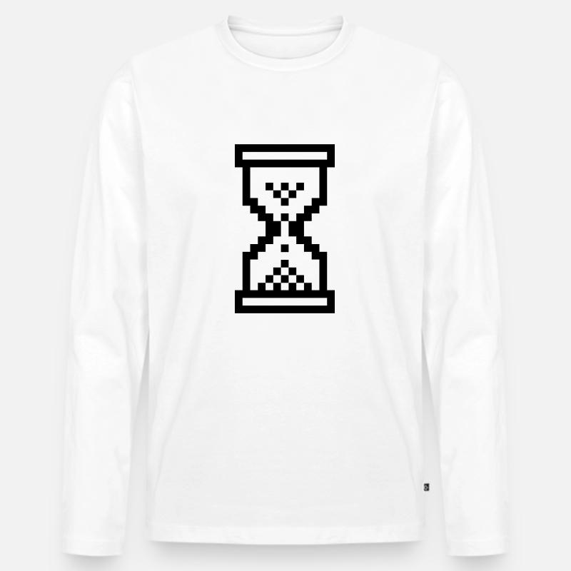 HourGlass - Männer Premium Bio Langarmshirt - Weiß