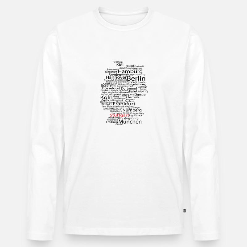 Stuttgart - Männer Premium Bio Langarmshirt - Weiß