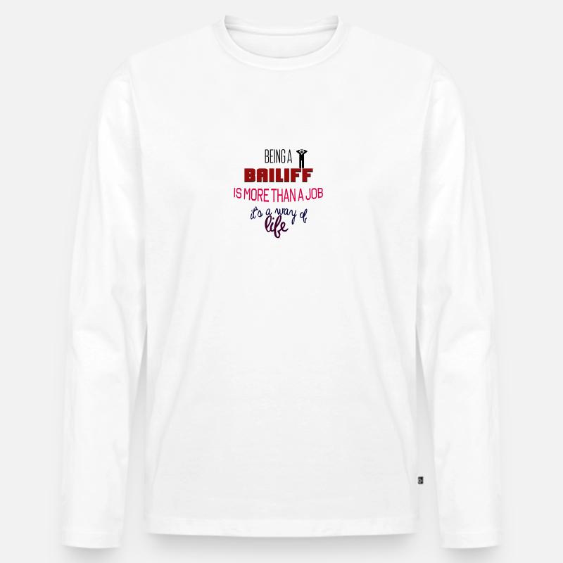 Being a bailiff - Männer Premium Bio Langarmshirt - Weiß