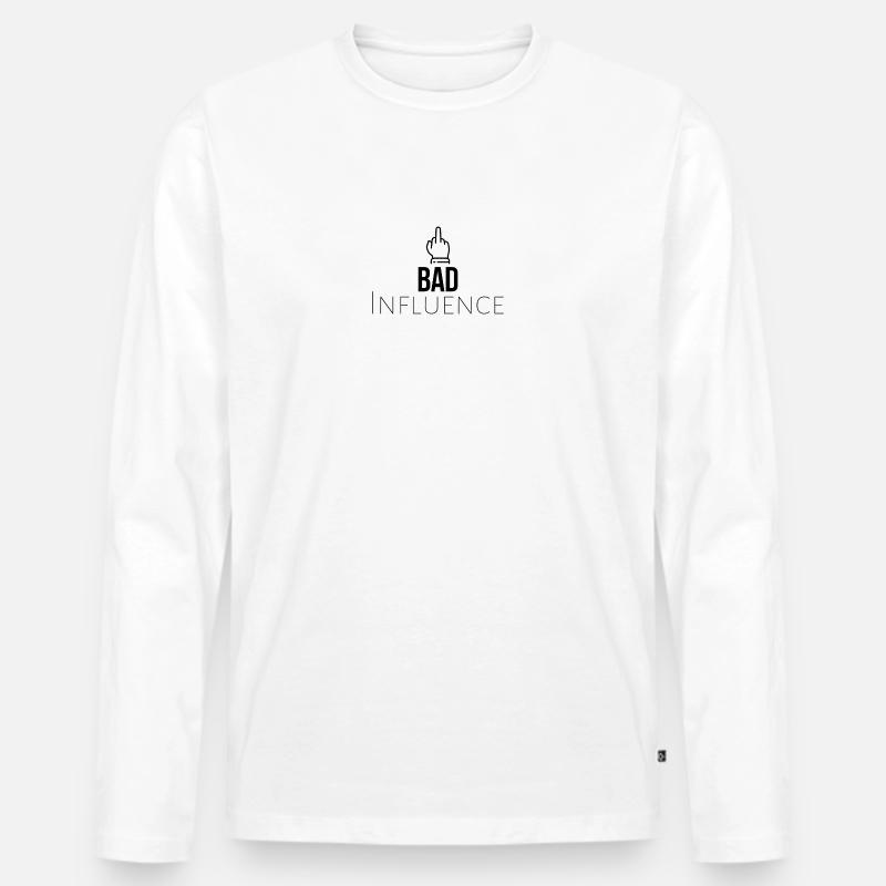 Bad Influence - Männer Premium Bio Langarmshirt - Weiß