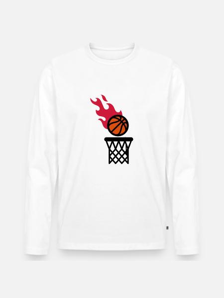 fire basketball - Men's Premium Organic Long Sleeve Shirt - white