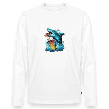Conception sans titre 77 - T-shirt manches longues Premium bio Homme - blanc - Devant - Nico (187cm)