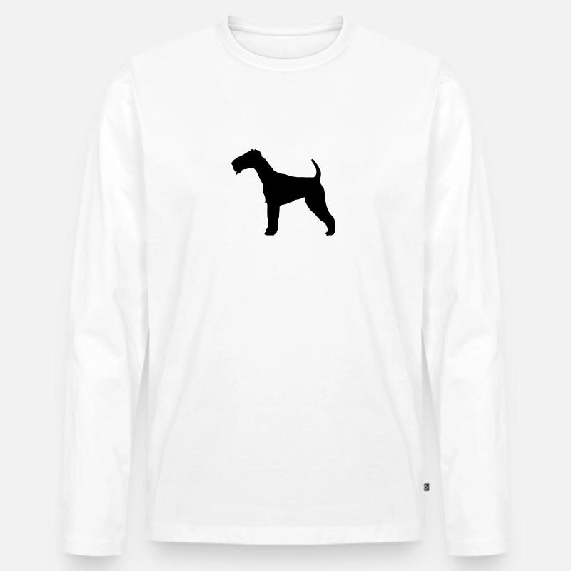 Terrier - Männer Premium Bio Langarmshirt - Weiß