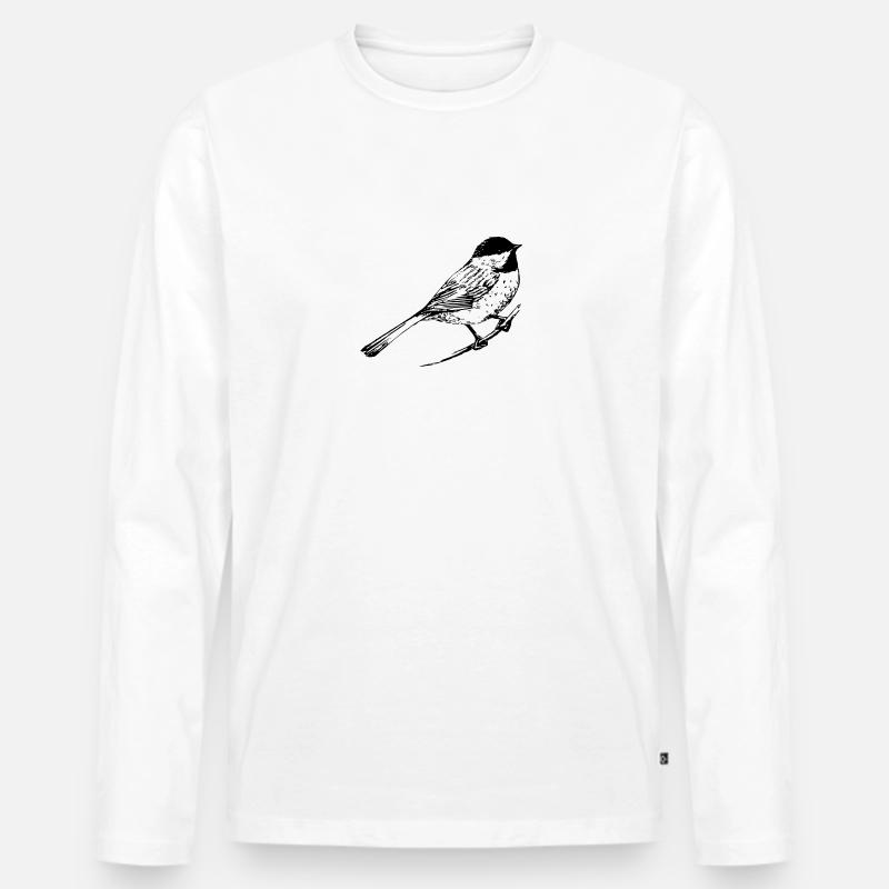 b i r d560 - Männer Premium Bio Langarmshirt - Weiß
