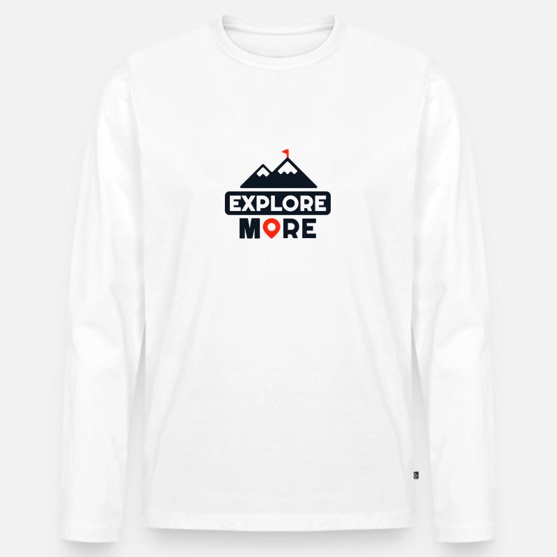 Explore More - Männer Premium Bio Langarmshirt - Weiß
