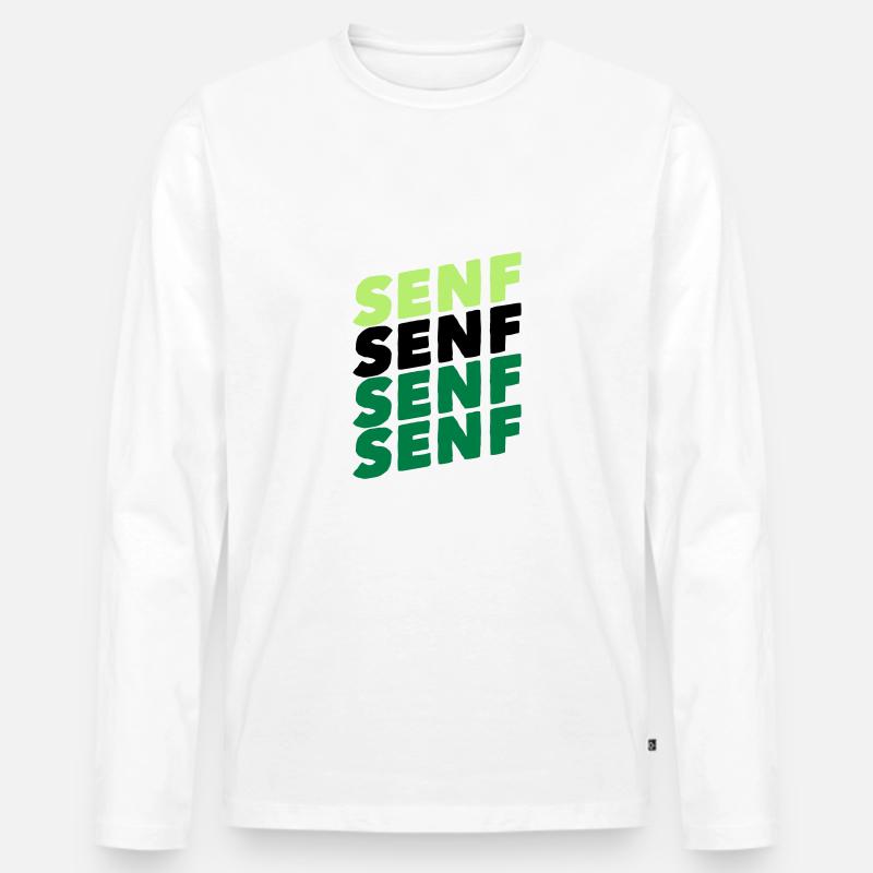 Senf essen lecker gewürz paste - Männer Premium Bio Langarmshirt - Weiß