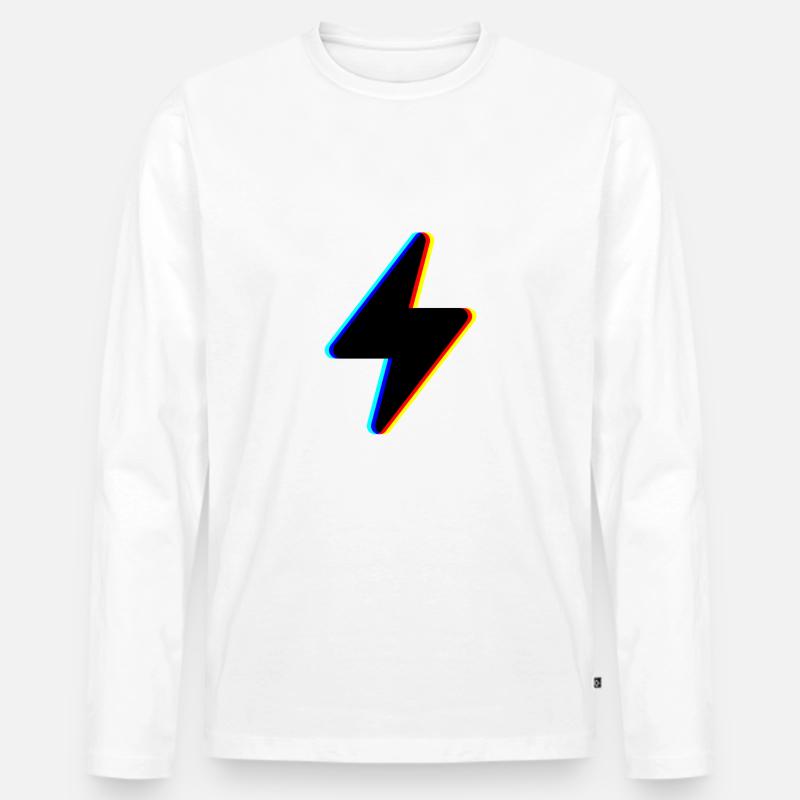 blitz strom symbol logo - Männer Premium Bio Langarmshirt - Weiß