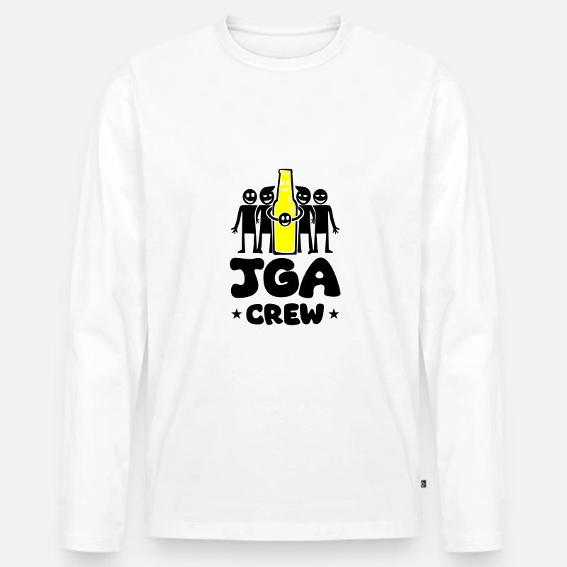 Junggesellenabschied Crew - Männer Premium Bio Langarmshirt - Weiß