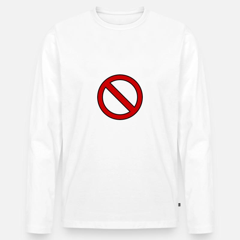 Verboten Schild Geschenk Idee - Männer Premium Bio Langarmshirt - Weiß