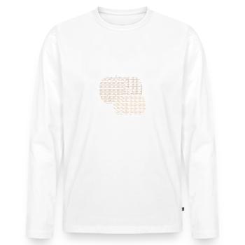 A bale of hay on the farm carted ASCII - Men's Premium Organic Long Sleeve Shirt - white - Front - Nico (187cm)