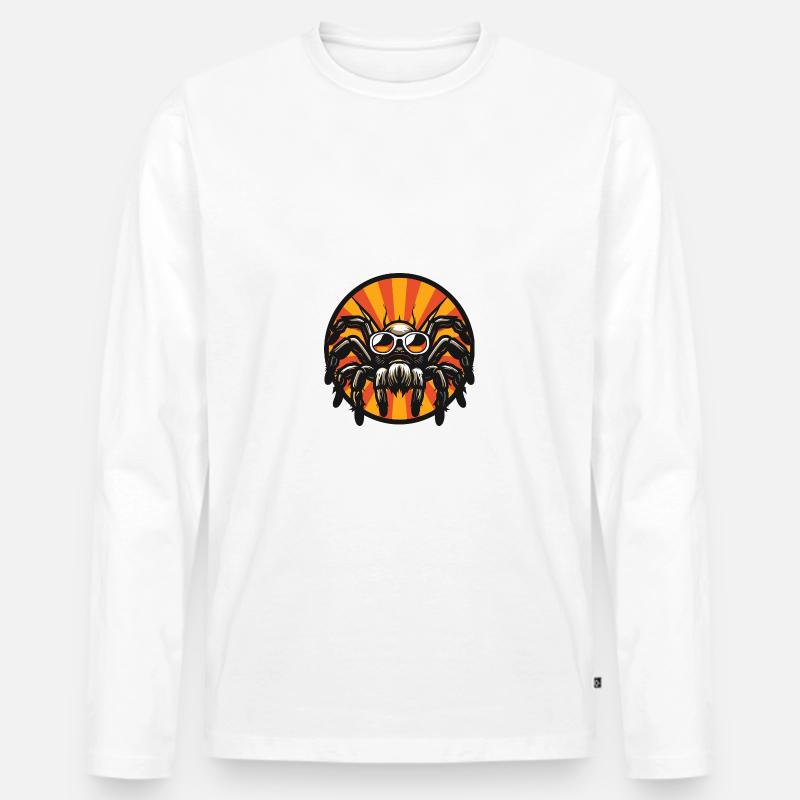 Tarantula Comic Cool Sommer - Männer Premium Bio Langarmshirt - Weiß
