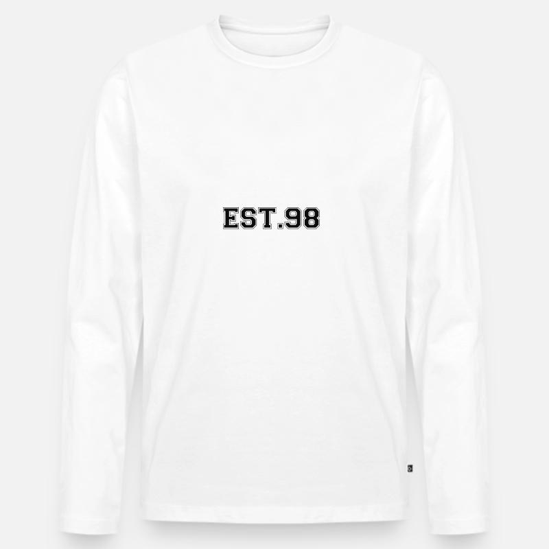 EST.98 - Männer Premium Bio Langarmshirt - Weiß