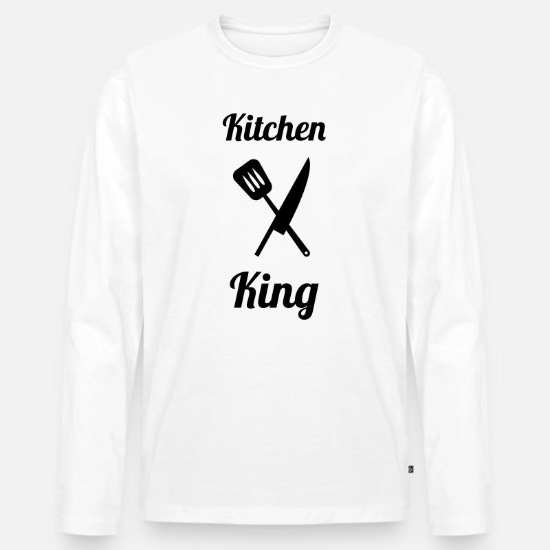 Kitchen King - Männer Premium Bio Langarmshirt - Weiß