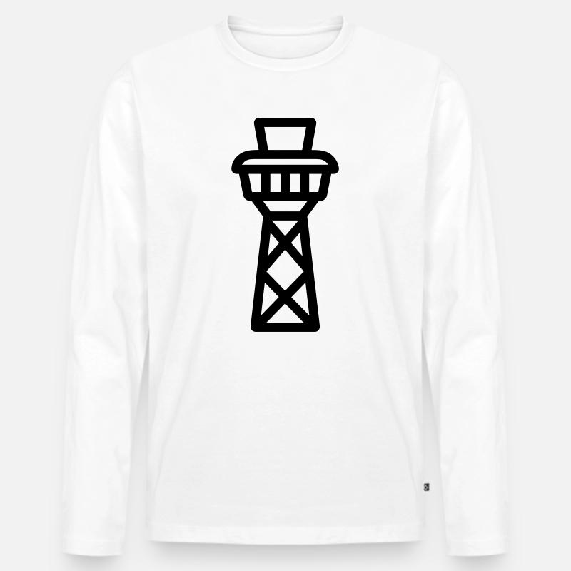 Kontrollturm - Männer Premium Bio Langarmshirt - Weiß