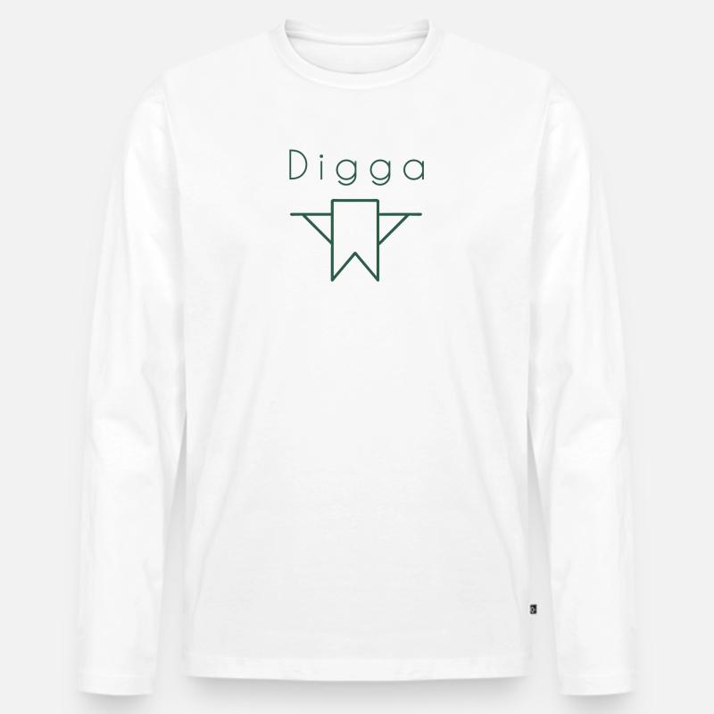 HEY Digga - Männer Premium Bio Langarmshirt - Weiß