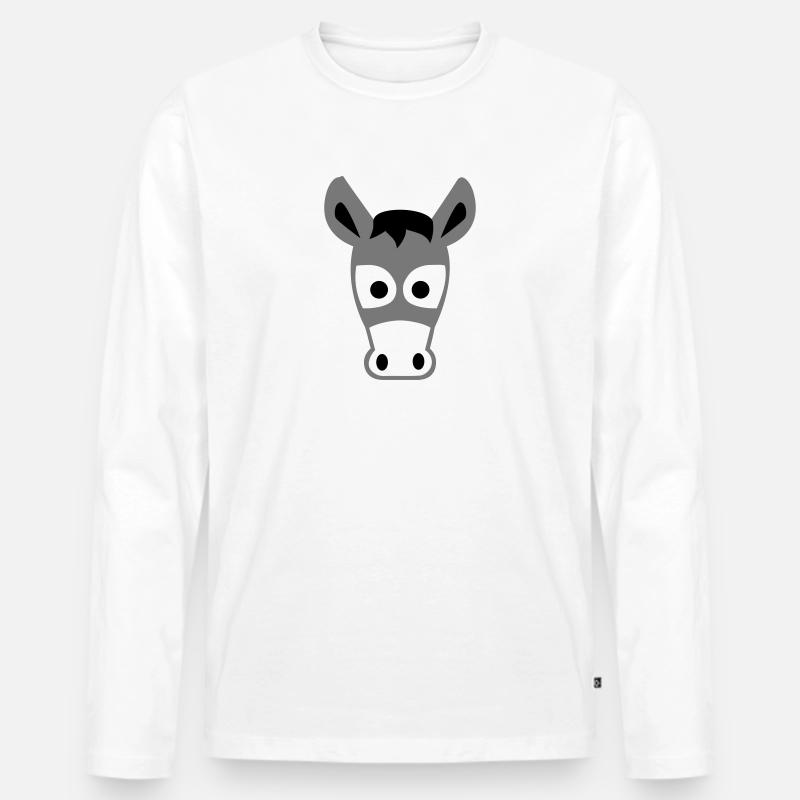 Esel - Männer Premium Bio Langarmshirt - Weiß