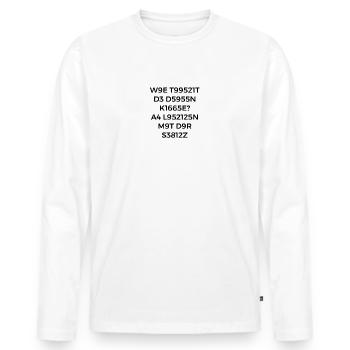 Buchstaben und ZahlenT-Shirts für Nerds - Männer Premium Bio Langarmshirt - Weiß - Vorne - Nico (187cm)