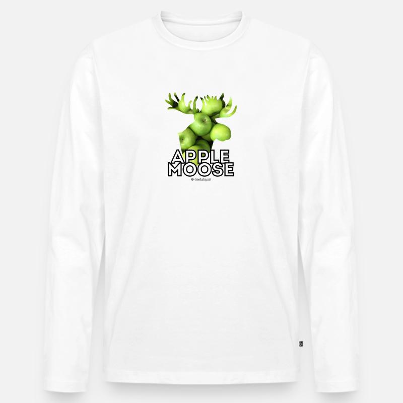 Apfelsauce oder Apfelelch? - Männer Premium Bio Langarmshirt - Weiß