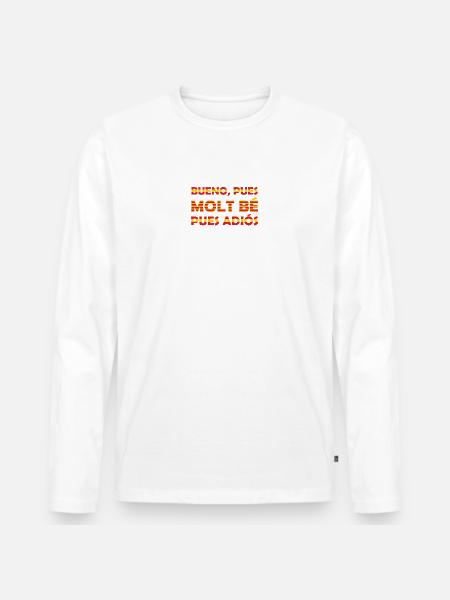 "Beh, muta bé, addio bene", la frase virale - Maglia a manica lunga ecologica premium da uomo - bianco