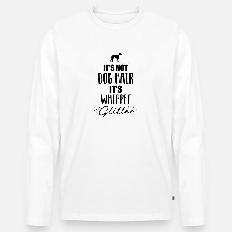 Whippet - Männer Premium Bio Langarmshirt - Weiß
