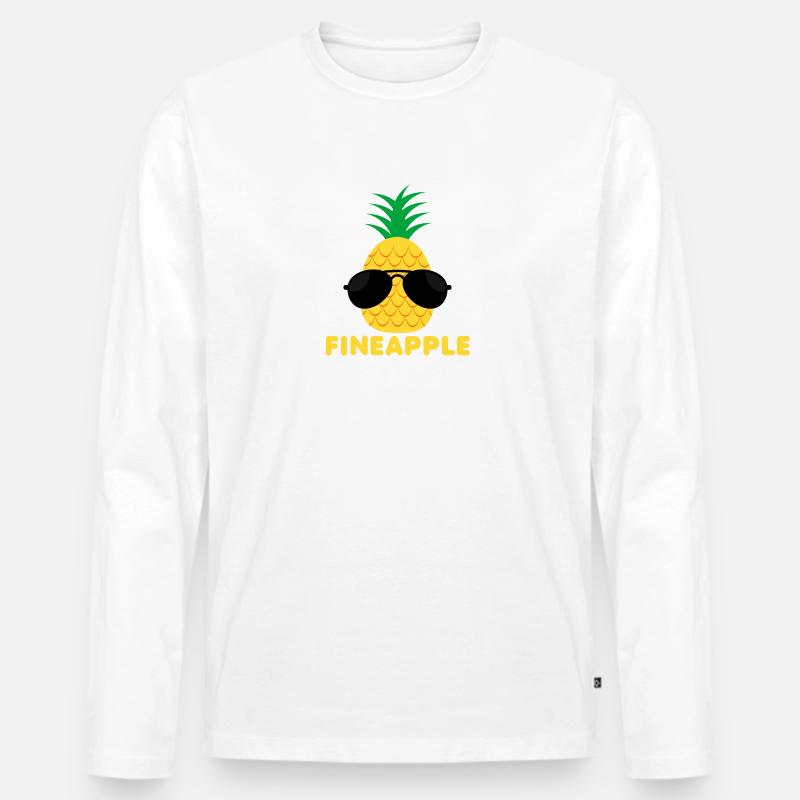 Frucht / Früchte: Fineapple - Pineapple - Ananas - Männer Premium Bio Langarmshirt - Weiß