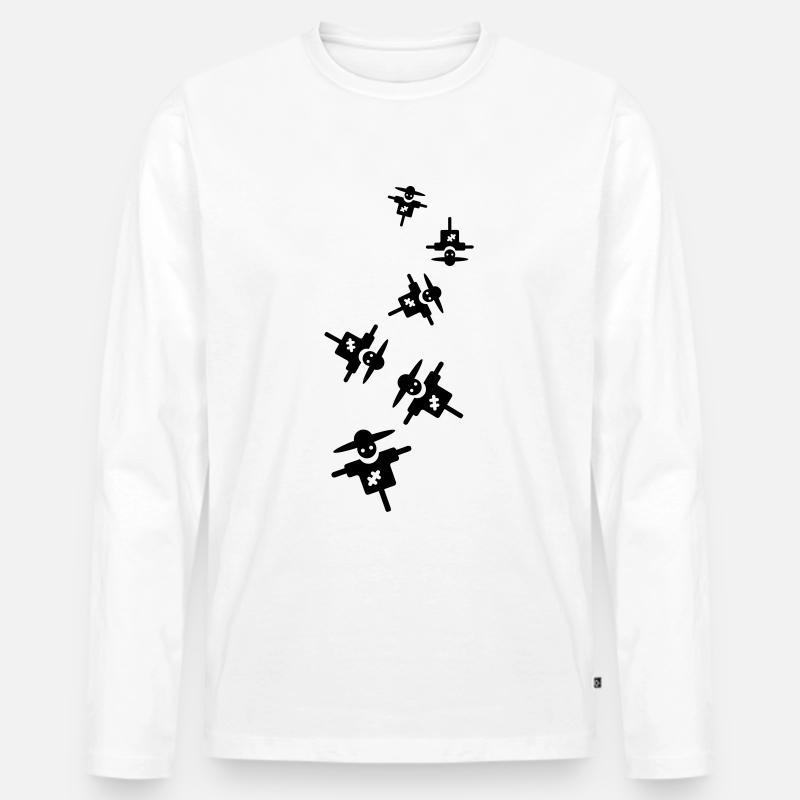 Vogelscheuche - Männer Premium Bio Langarmshirt - Weiß