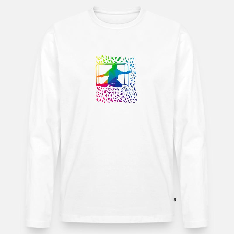 Floorball - Männer Premium Bio Langarmshirt - Weiß