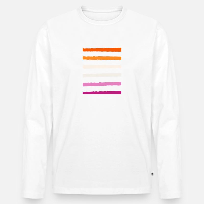 lesbian streifen - Männer Premium Bio Langarmshirt - Weiß