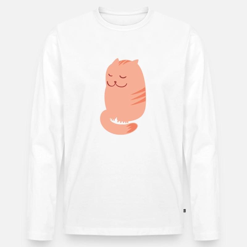 Katze - Männer Premium Bio Langarmshirt - Weiß