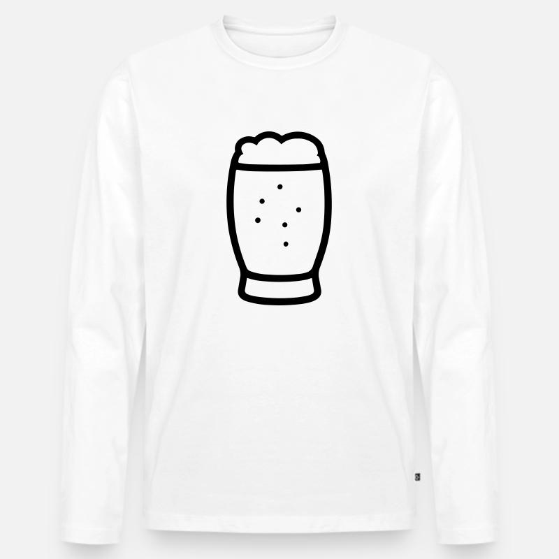 Bier - Männer Premium Bio Langarmshirt - Weiß