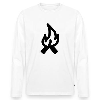 Feu de camp - T-shirt manches longues Premium bio Homme - blanc - Devant - Nico (187cm)