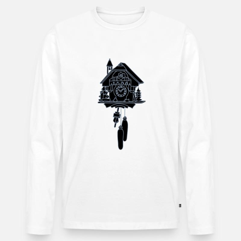 Kuckucksuhr 2 - Männer Premium Bio Langarmshirt - Weiß