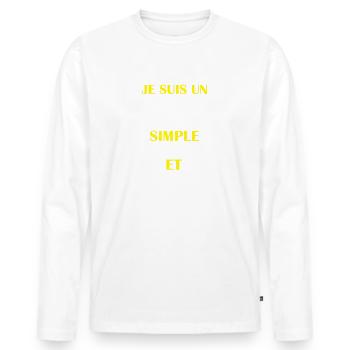 Je suis un papy simple j'aime le vélo et l'apéro - T-shirt manches longues Premium bio Homme - blanc - Devant - Nico (187cm)