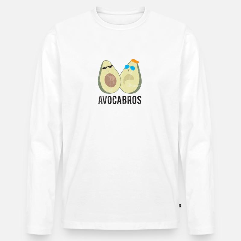 Frucht / Früchte: Avocado - Avocabros - BFF - Männer Premium Bio Langarmshirt - Weiß