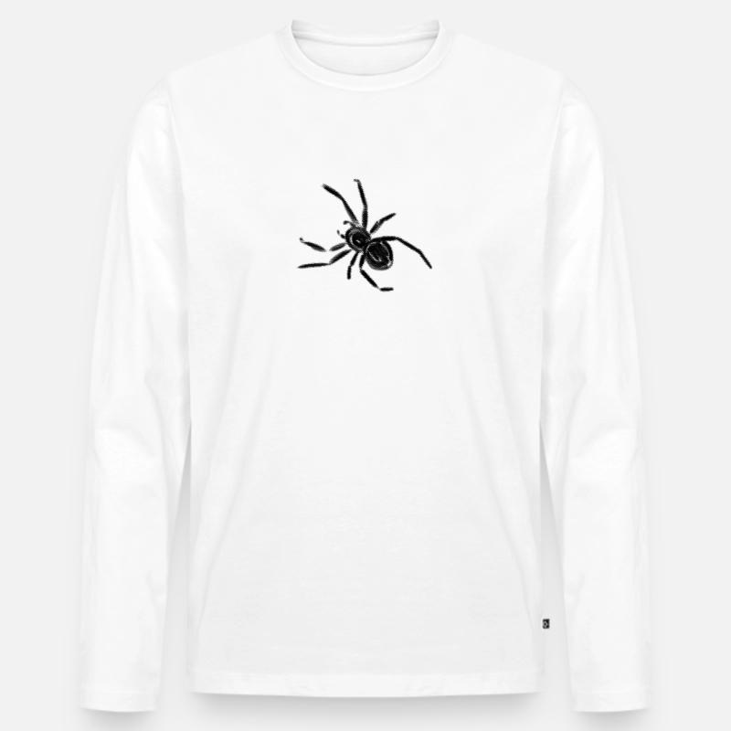 Spinne - Männer Premium Bio Langarmshirt - Weiß
