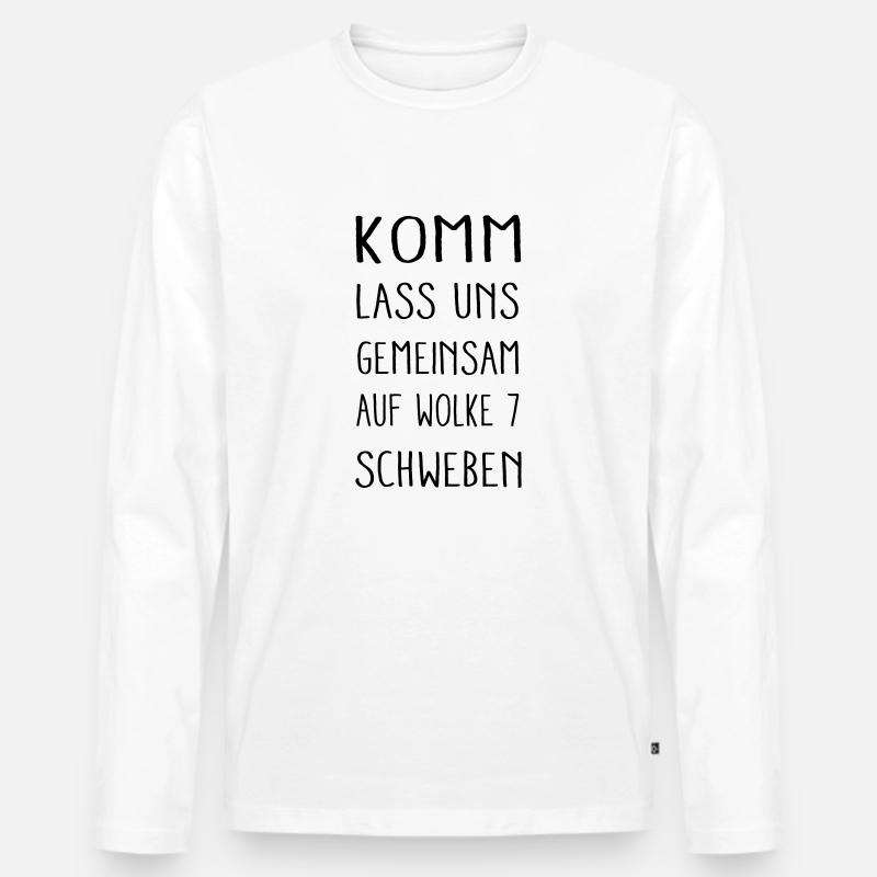 auf Wolke 7 schweben - Männer Premium Bio Langarmshirt - Weiß