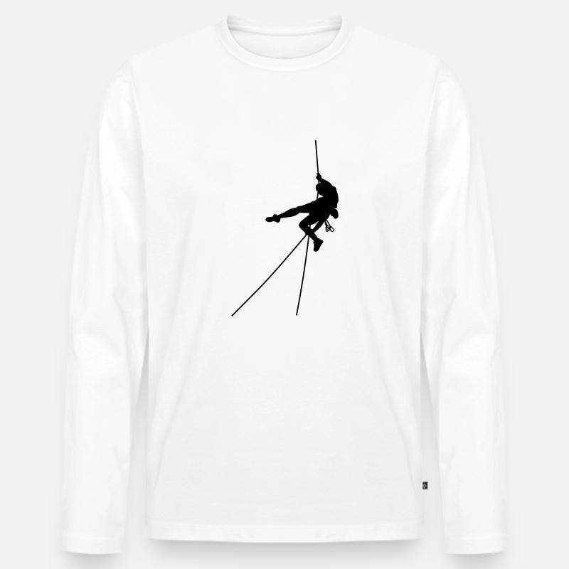 Klettern # 3 - Männer Premium Bio Langarmshirt - Weiß
