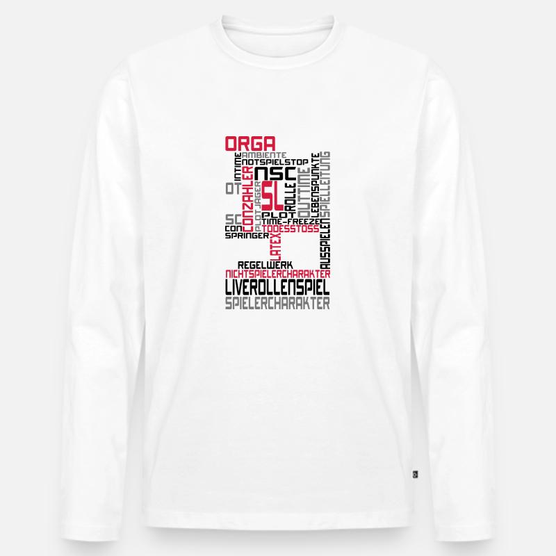 Textwolke LARP - Männer Premium Bio Langarmshirt - Weiß